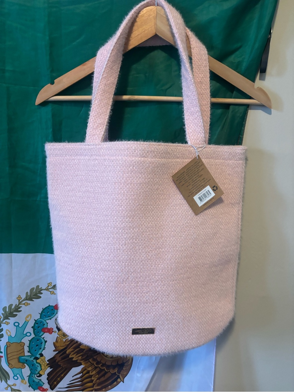Jimmy Choo Pale Pink Textured Tote Bag